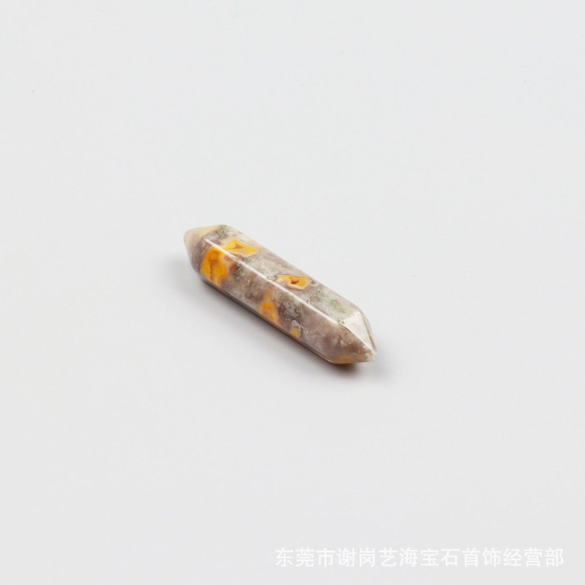 厂家直销天然水晶双尖六角柱 玉石裸石打磨吊坠小饰品配件