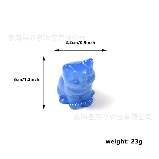 水晶小坐猫天然原石猫咪雕刻件招财猫摆件小猫装饰Crystal Kitten