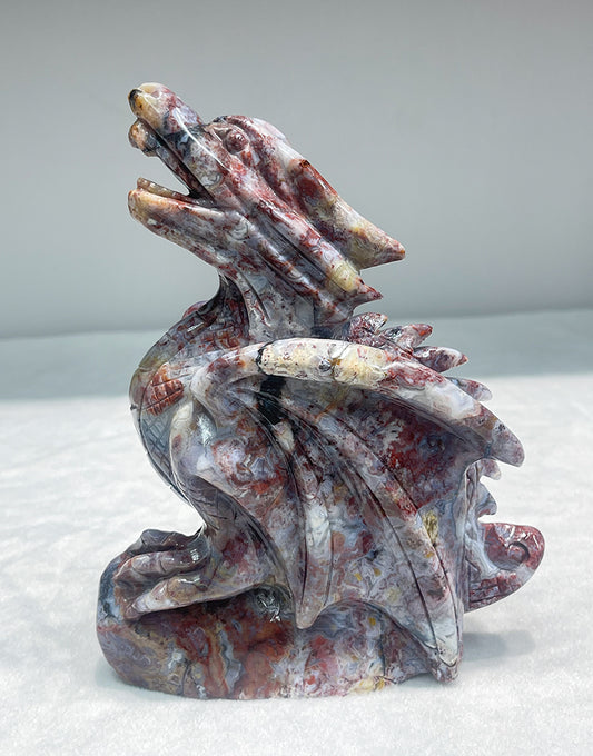 Agate hand caving drogon home ornament