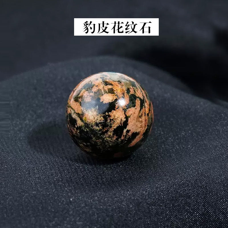天然水晶黄白粉水晶球无孔圆珠diy饰品配件散珠风水球家居摆件2cm