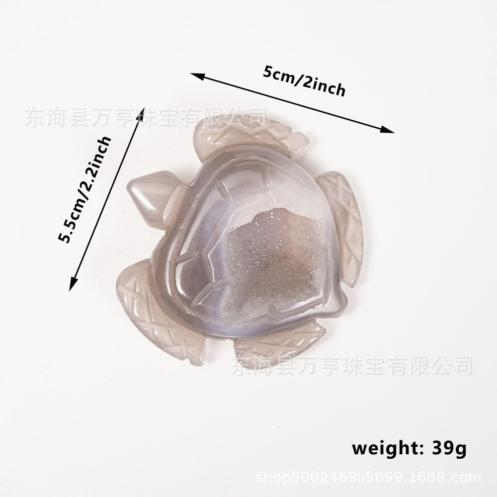天然水晶晶洞玛瑙动物雕刻件动物造型摆件打磨水晶工艺品跨境批发