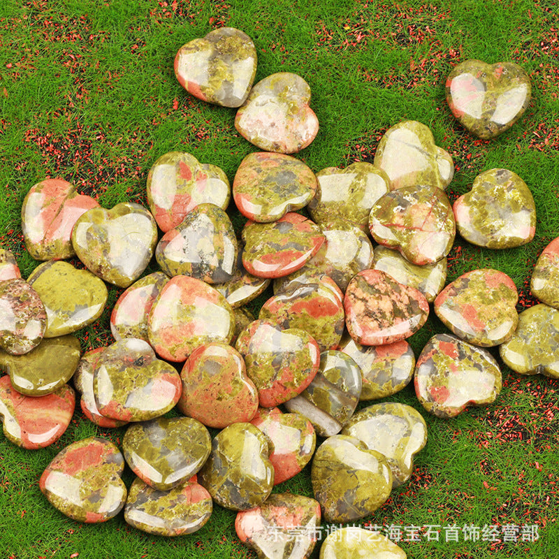 跨境爆款天然水晶 20mm心形爱心天然石摆件宝石批发水晶奇石饰品