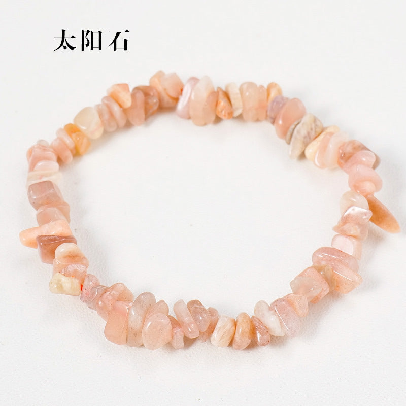 亚马逊热销水晶碎石手串手镯欧美跨境七彩碎石不规则手链饰品批发