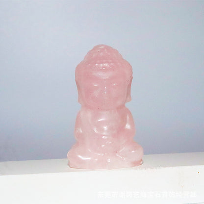 厂家直销两寸宝宝佛天然石雕刻摆件crystal buddha小如来佛像摆件