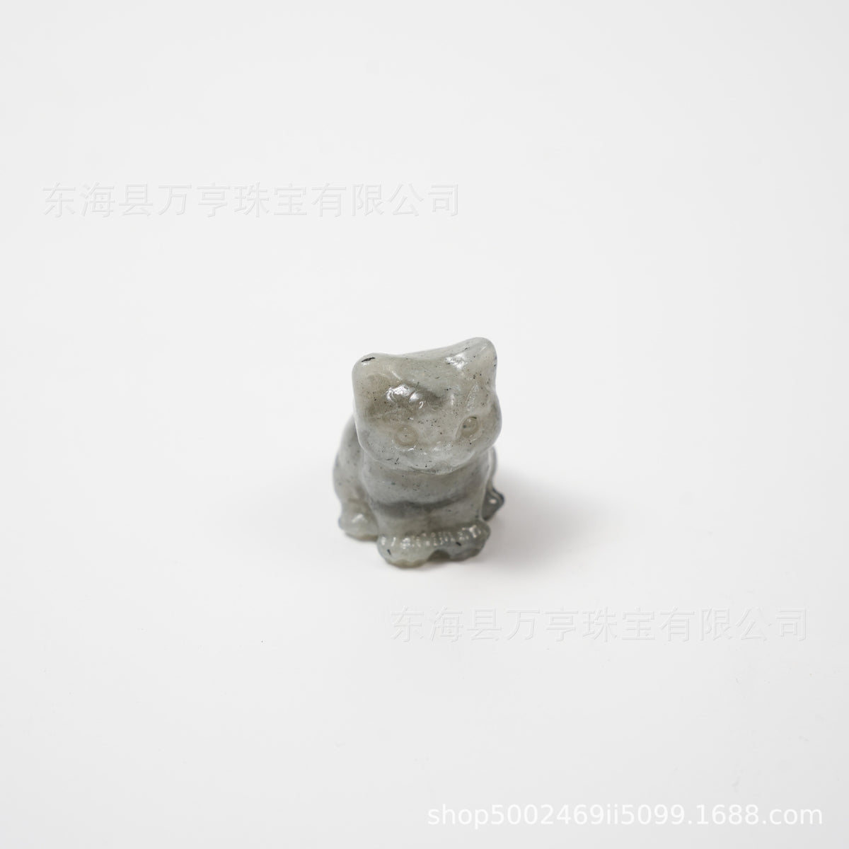 水晶小坐猫天然原石猫咪雕刻件招财猫摆件小猫装饰Crystal Kitten