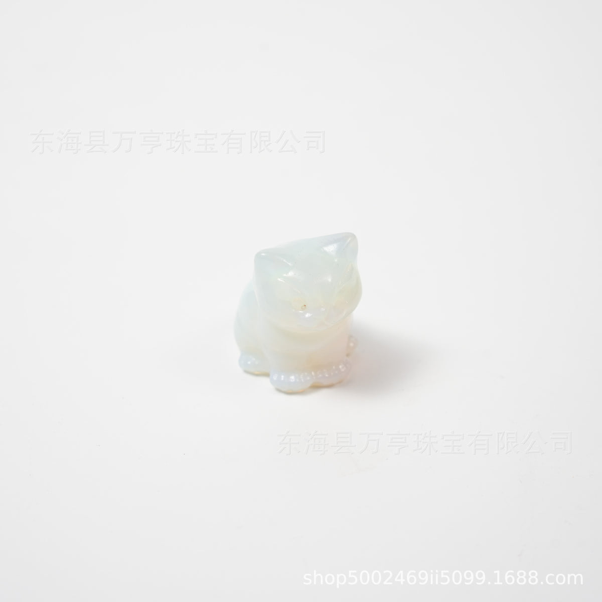 水晶小坐猫天然原石猫咪雕刻件招财猫摆件小猫装饰Crystal Kitten