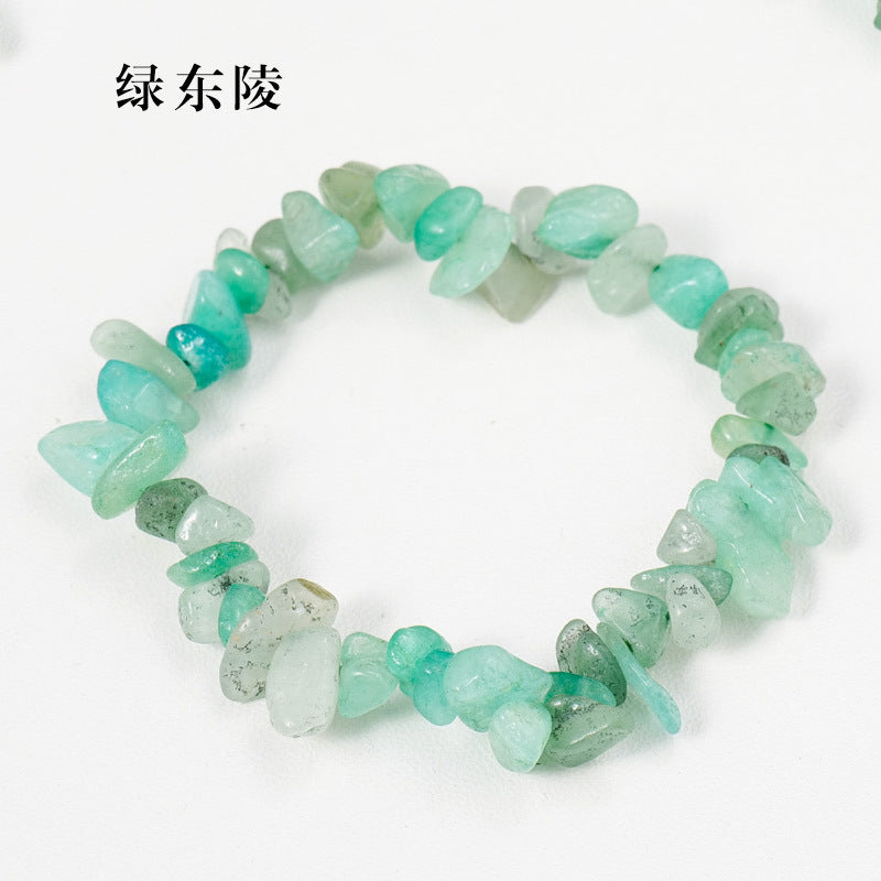 亚马逊热销水晶碎石手串手镯欧美跨境七彩碎石不规则手链饰品批发