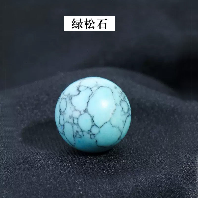 天然水晶黄白粉水晶球无孔圆珠diy饰品配件散珠风水球家居摆件2cm