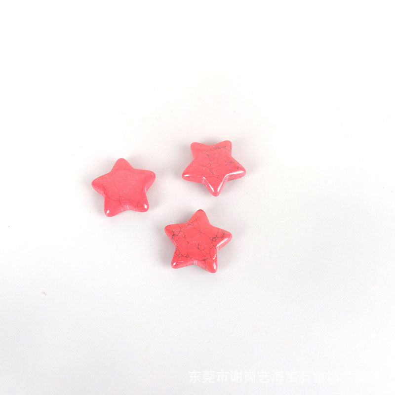 厂家直销天然玉石水晶五角星饰品配件星星可打孔