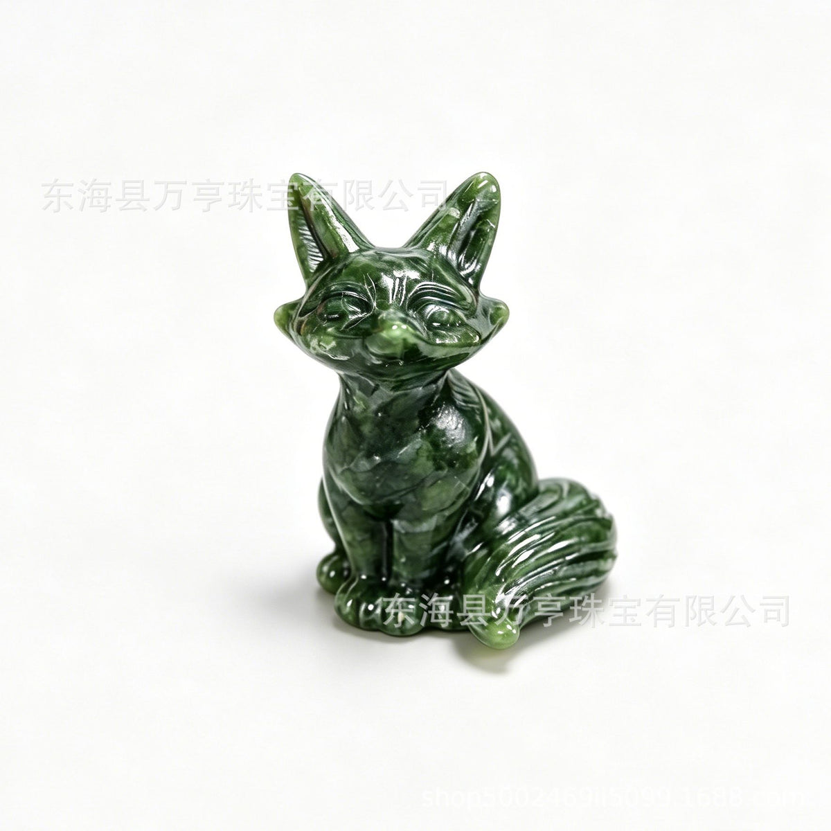 6cm狐狸天然水晶原石半宝石动物雕刻件书房卧室家居装饰摆件批发