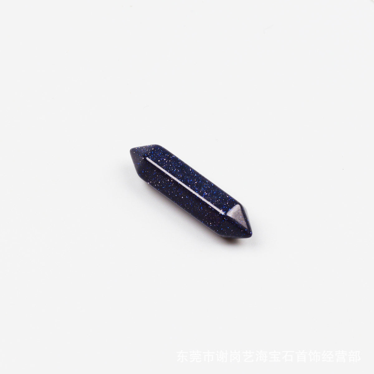 厂家直销天然水晶双尖六角柱 玉石裸石打磨吊坠小饰品配件