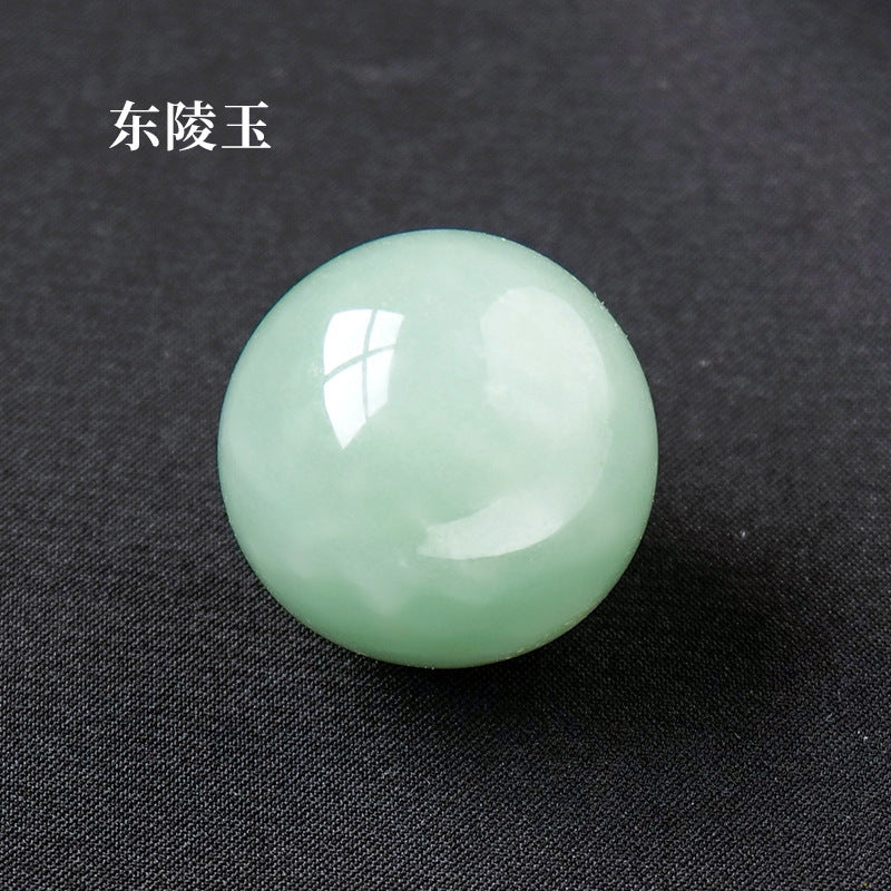 天然水晶黄白粉水晶球无孔圆珠diy饰品配件散珠风水球家居摆件2cm