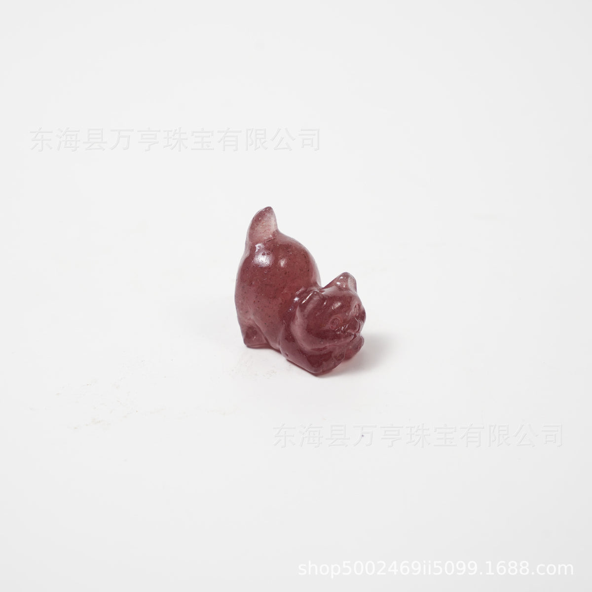 Crystal Kitten水晶翘尾猫天然原石猫咪雕刻件招财猫摆件小猫装饰