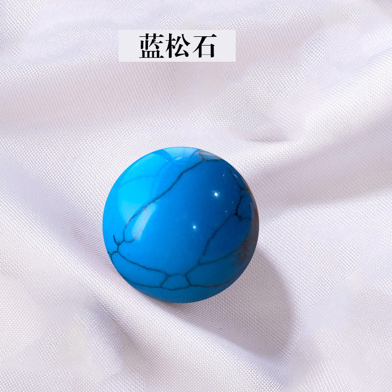 天然水晶黄白粉水晶球无孔圆珠diy饰品配件散珠风水球家居摆件2cm