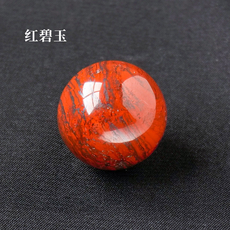 天然水晶黄白粉水晶球无孔圆珠diy饰品配件散珠风水球家居摆件2cm