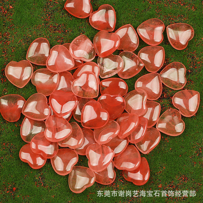 跨境爆款天然水晶 20mm心形爱心天然石摆件宝石批发水晶奇石饰品