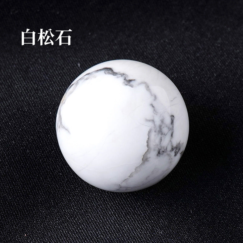 天然水晶黄白粉水晶球无孔圆珠diy饰品配件散珠风水球家居摆件2cm