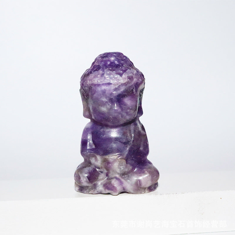 厂家直销两寸宝宝佛天然石雕刻摆件crystal buddha小如来佛像摆件