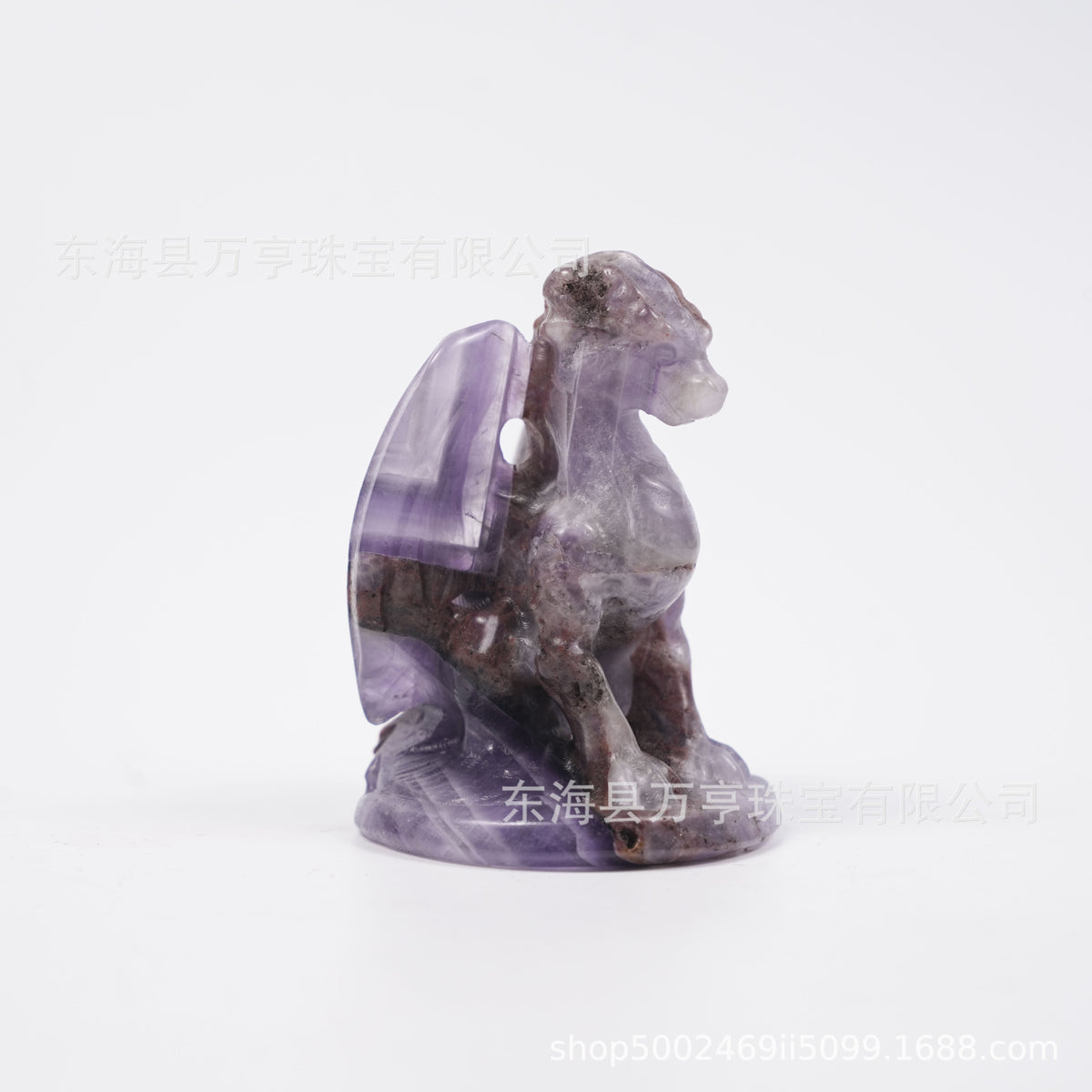 跨境西方龙雕刻件天然水晶摆件十二生肖龙工艺品办公家具摆件批发
