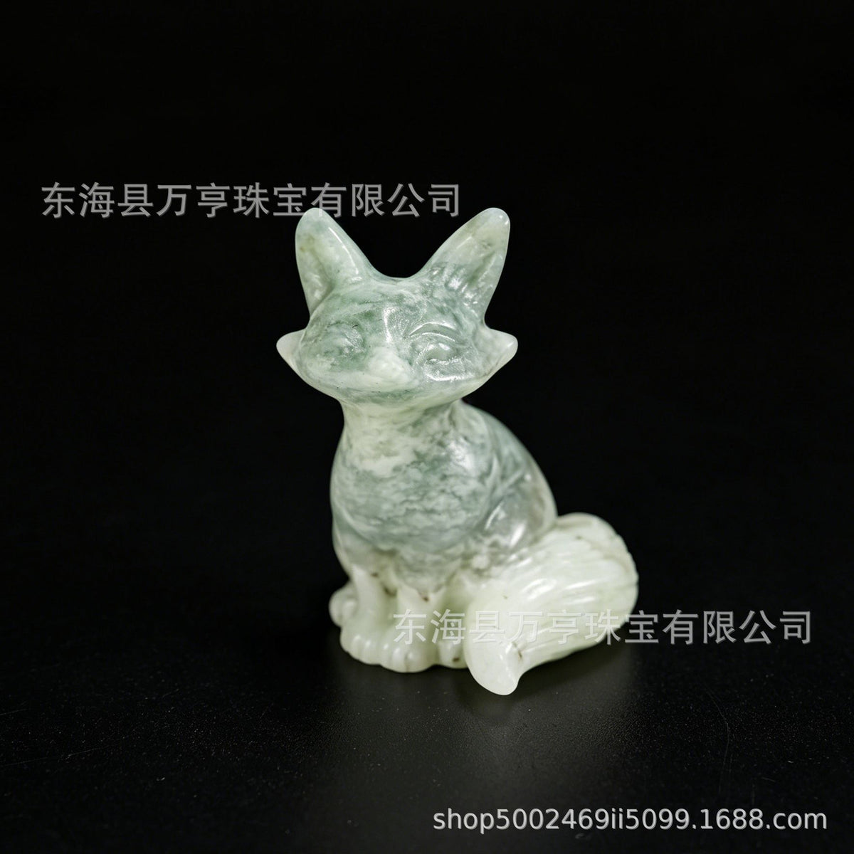 6cm狐狸天然水晶原石半宝石动物雕刻件书房卧室家居装饰摆件批发