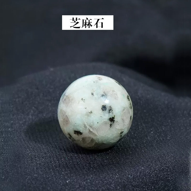天然水晶黄白粉水晶球无孔圆珠diy饰品配件散珠风水球家居摆件2cm