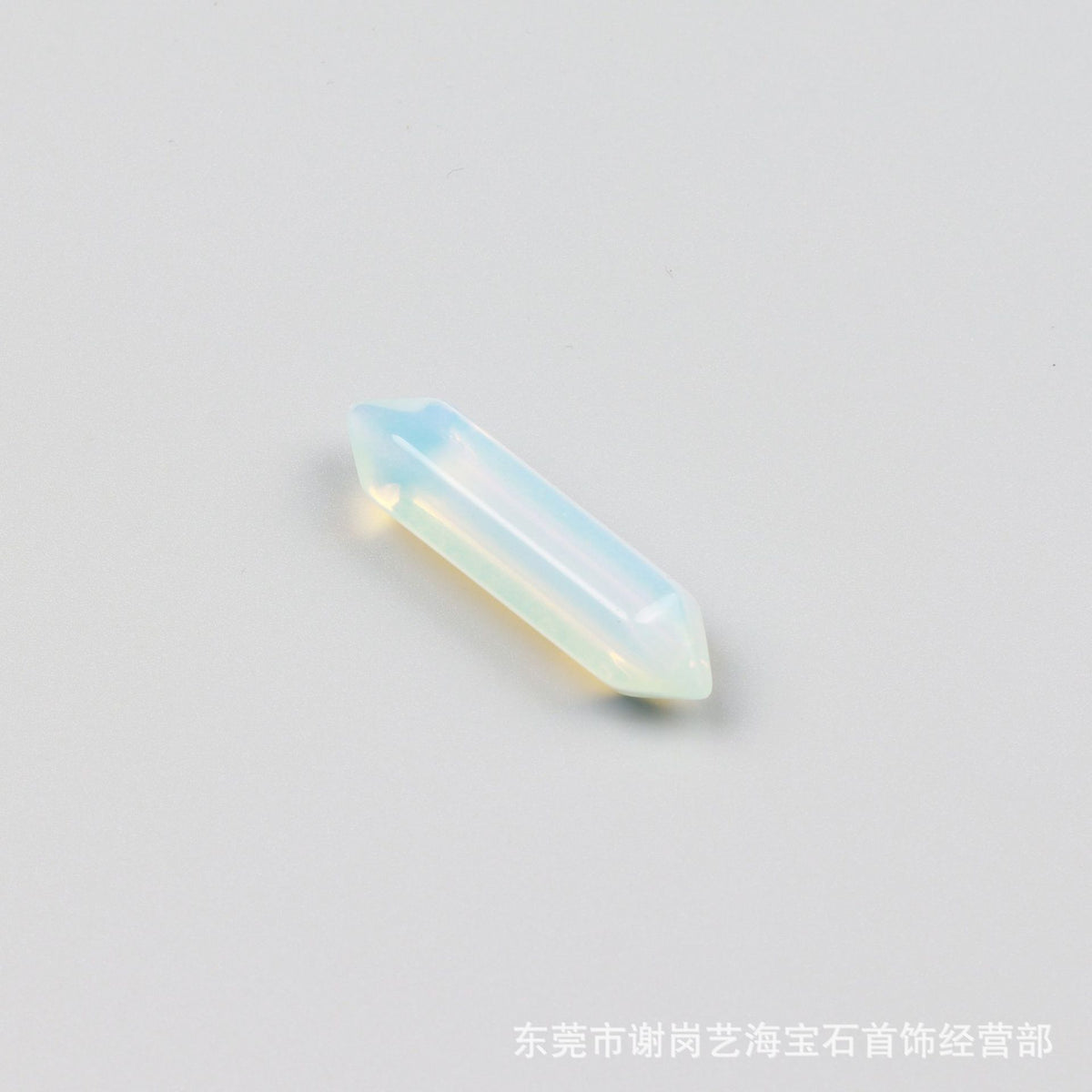 厂家直销天然水晶双尖六角柱 玉石裸石打磨吊坠小饰品配件