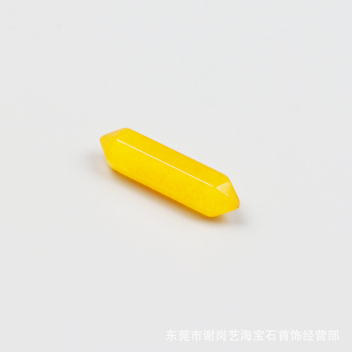 厂家直销天然水晶双尖六角柱 玉石裸石打磨吊坠小饰品配件