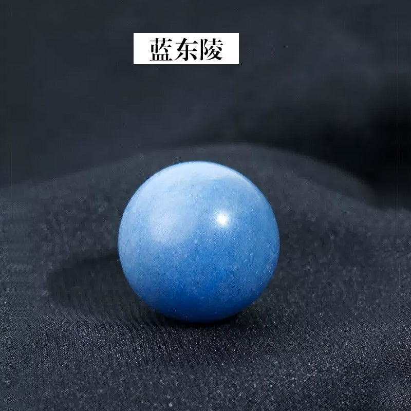 天然水晶黄白粉水晶球无孔圆珠diy饰品配件散珠风水球家居摆件2cm