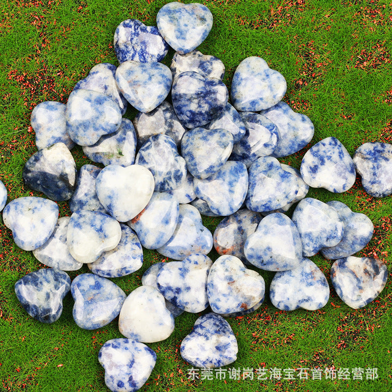 跨境爆款天然水晶 20mm心形爱心天然石摆件宝石批发水晶奇石饰品