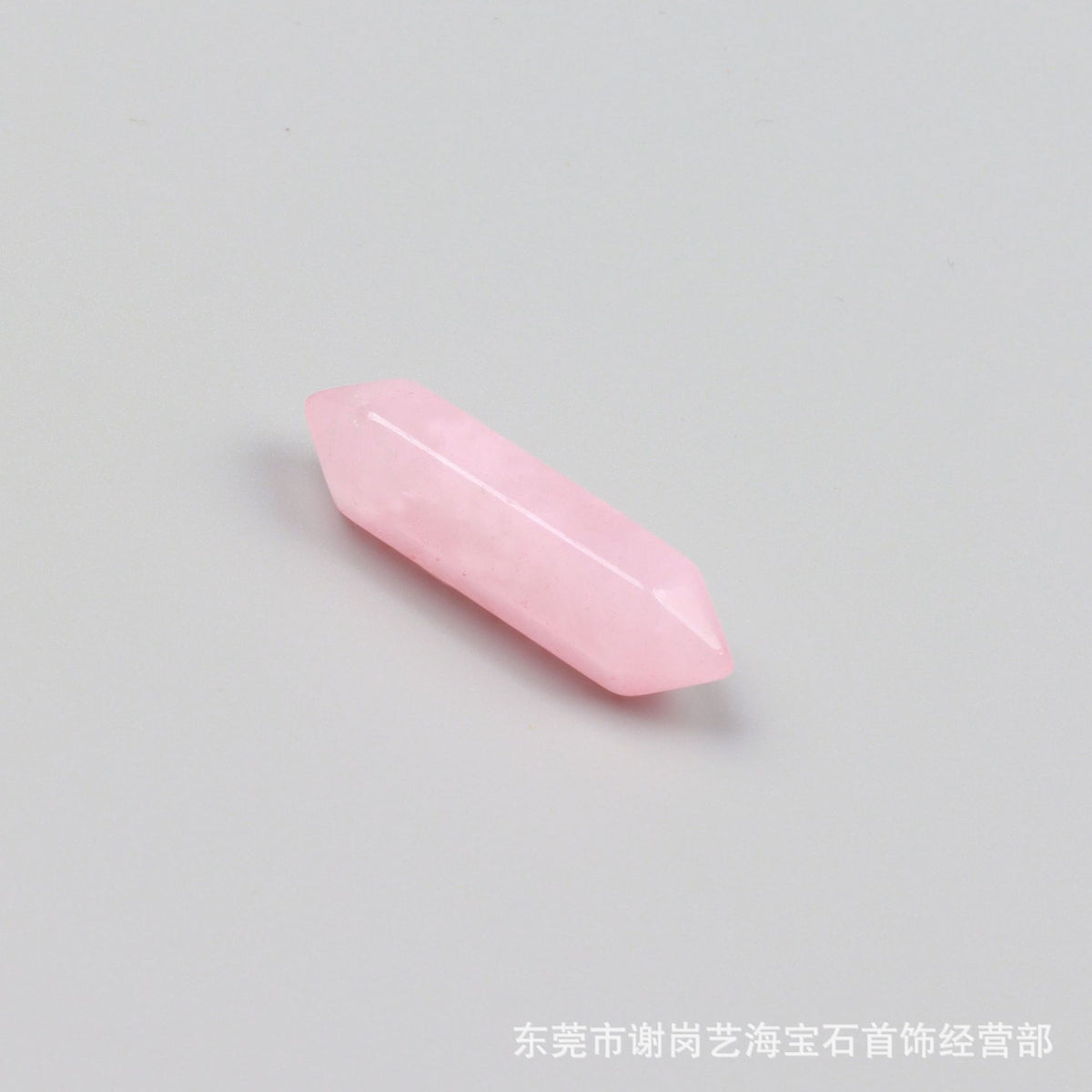 厂家直销天然水晶双尖六角柱 玉石裸石打磨吊坠小饰品配件