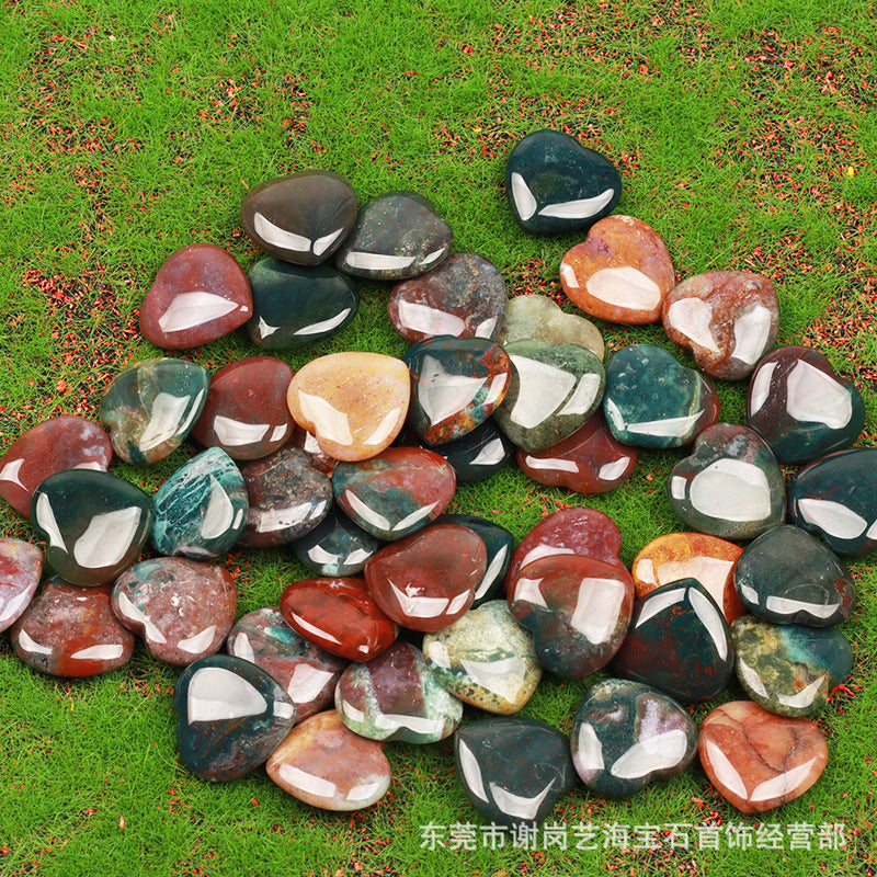 跨境爆款天然水晶 20mm心形爱心天然石摆件宝石批发水晶奇石饰品