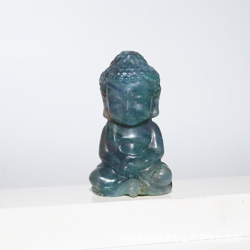 厂家直销两寸宝宝佛天然石雕刻摆件crystal buddha小如来佛像摆件