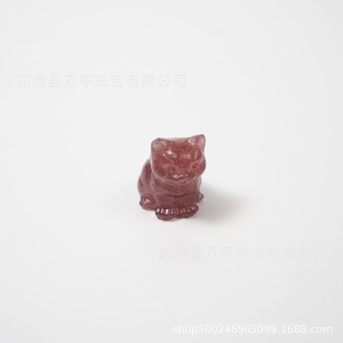 水晶小坐猫天然原石猫咪雕刻件招财猫摆件小猫装饰Crystal Kitten