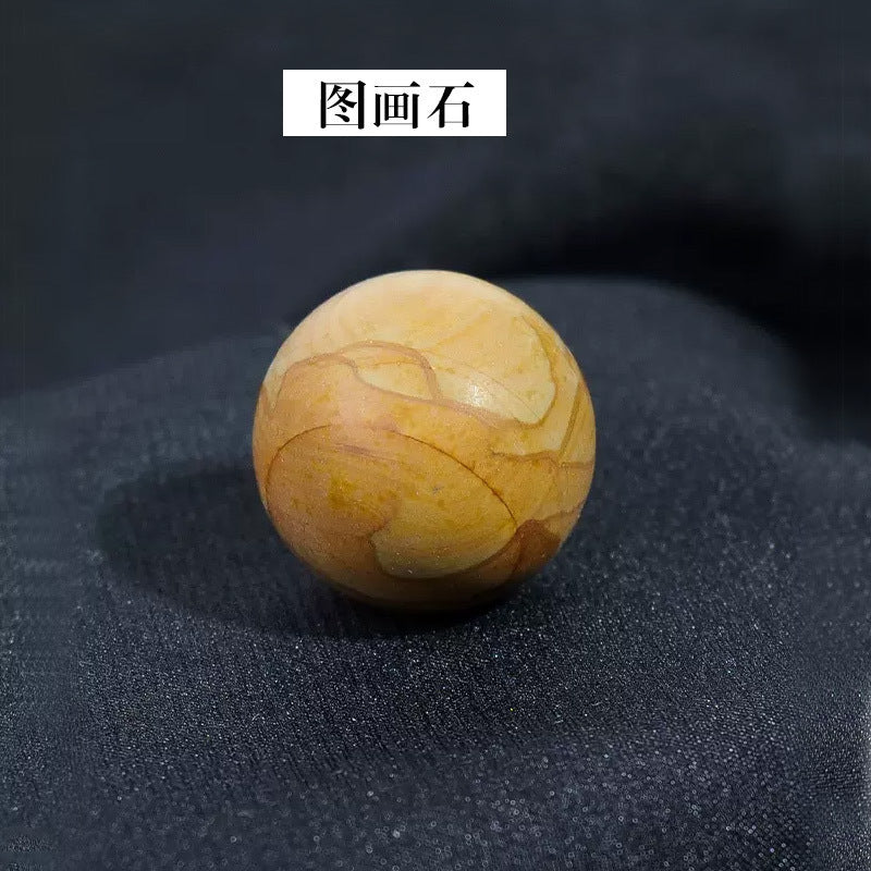 天然水晶黄白粉水晶球无孔圆珠diy饰品配件散珠风水球家居摆件2cm