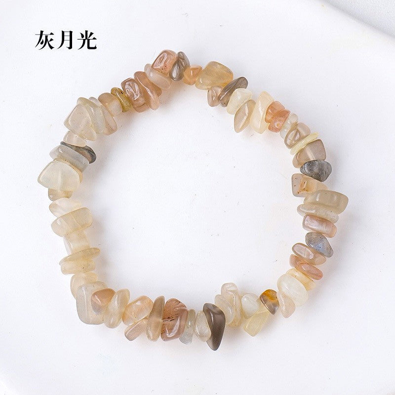 亚马逊热销水晶碎石手串手镯欧美跨境七彩碎石不规则手链饰品批发
