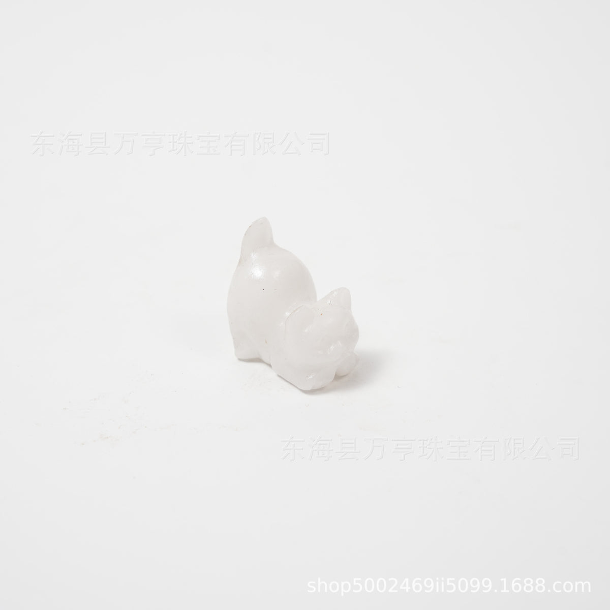 Crystal Kitten水晶翘尾猫天然原石猫咪雕刻件招财猫摆件小猫装饰