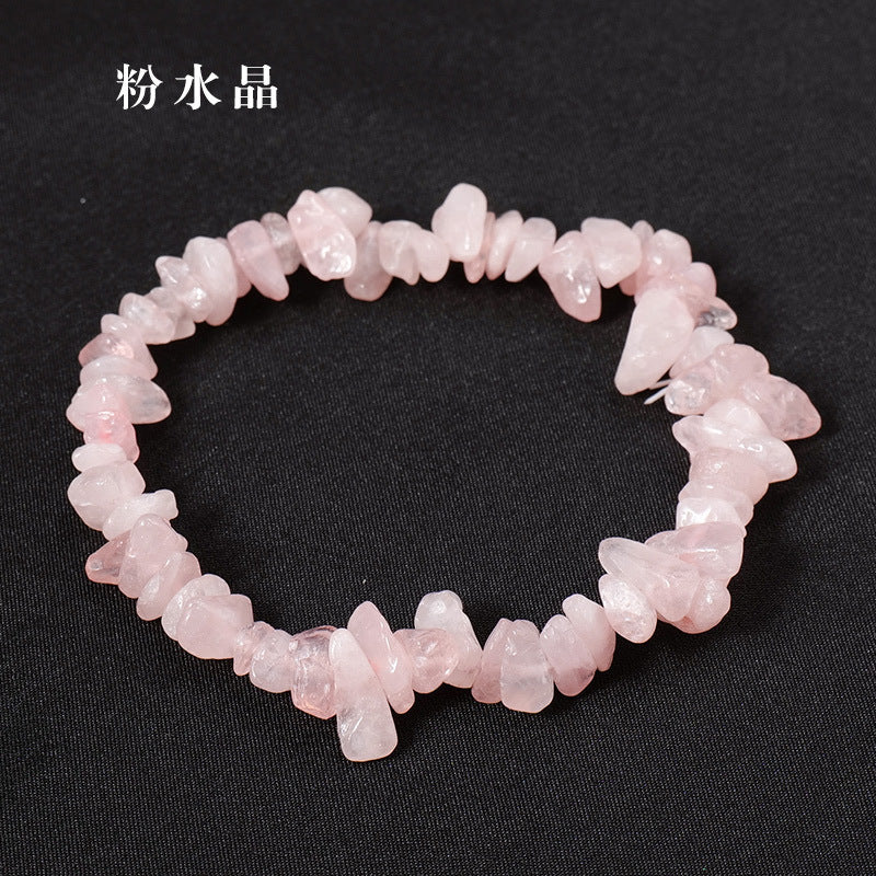 亚马逊热销水晶碎石手串手镯欧美跨境七彩碎石不规则手链饰品批发