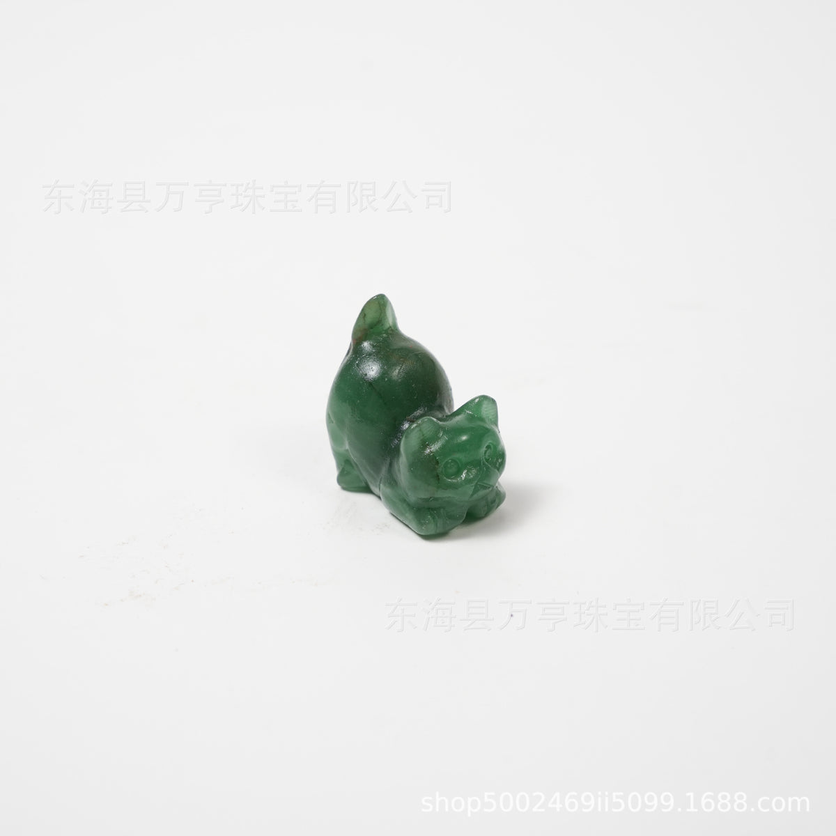 Crystal Kitten水晶翘尾猫天然原石猫咪雕刻件招财猫摆件小猫装饰