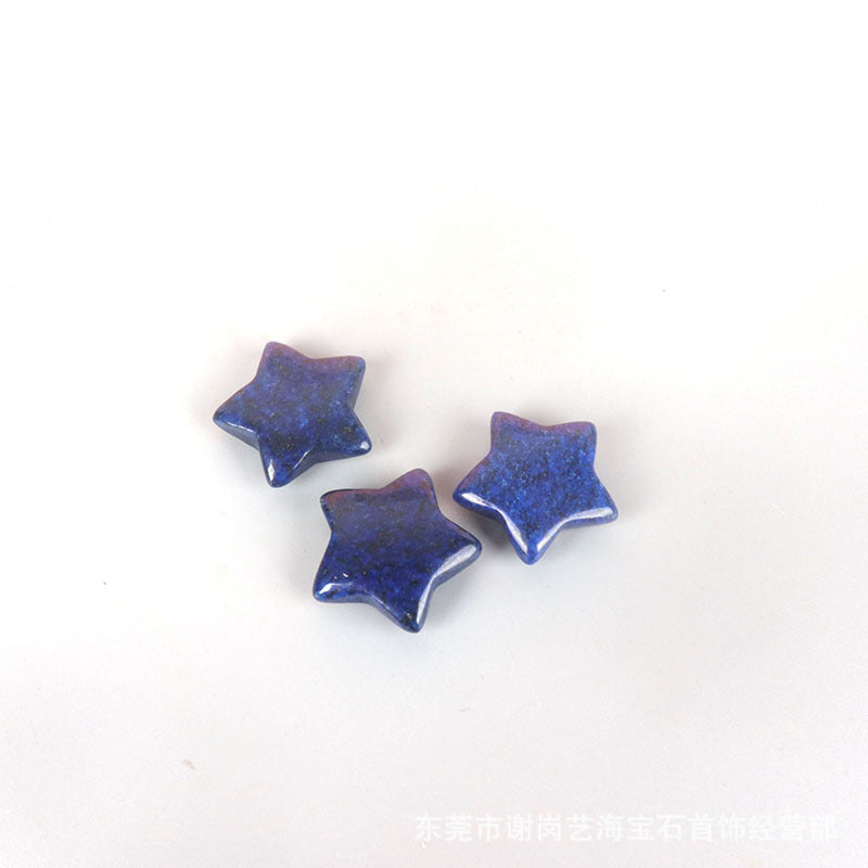 厂家直销天然玉石水晶五角星饰品配件星星可打孔