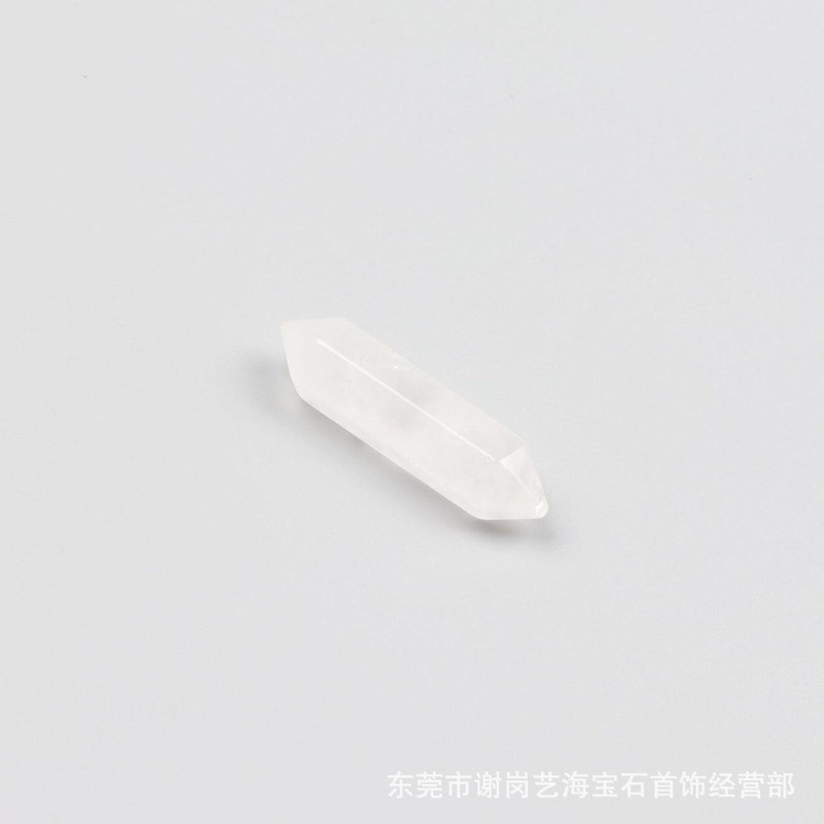 厂家直销天然水晶双尖六角柱 玉石裸石打磨吊坠小饰品配件