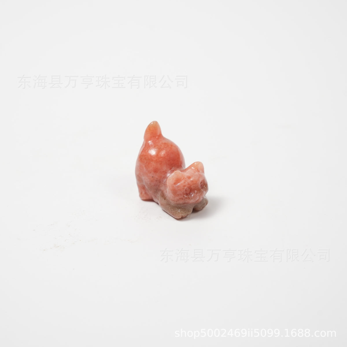 Crystal Kitten水晶翘尾猫天然原石猫咪雕刻件招财猫摆件小猫装饰