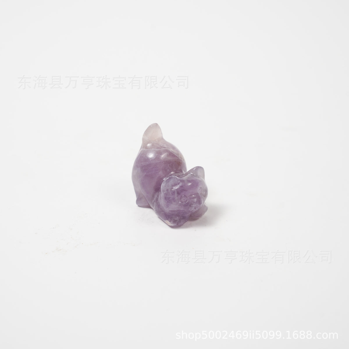 Crystal Kitten水晶翘尾猫天然原石猫咪雕刻件招财猫摆件小猫装饰
