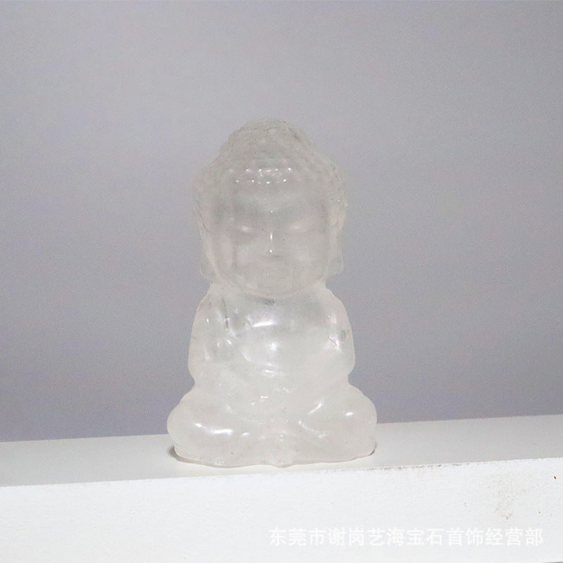 厂家直销两寸宝宝佛天然石雕刻摆件crystal buddha小如来佛像摆件