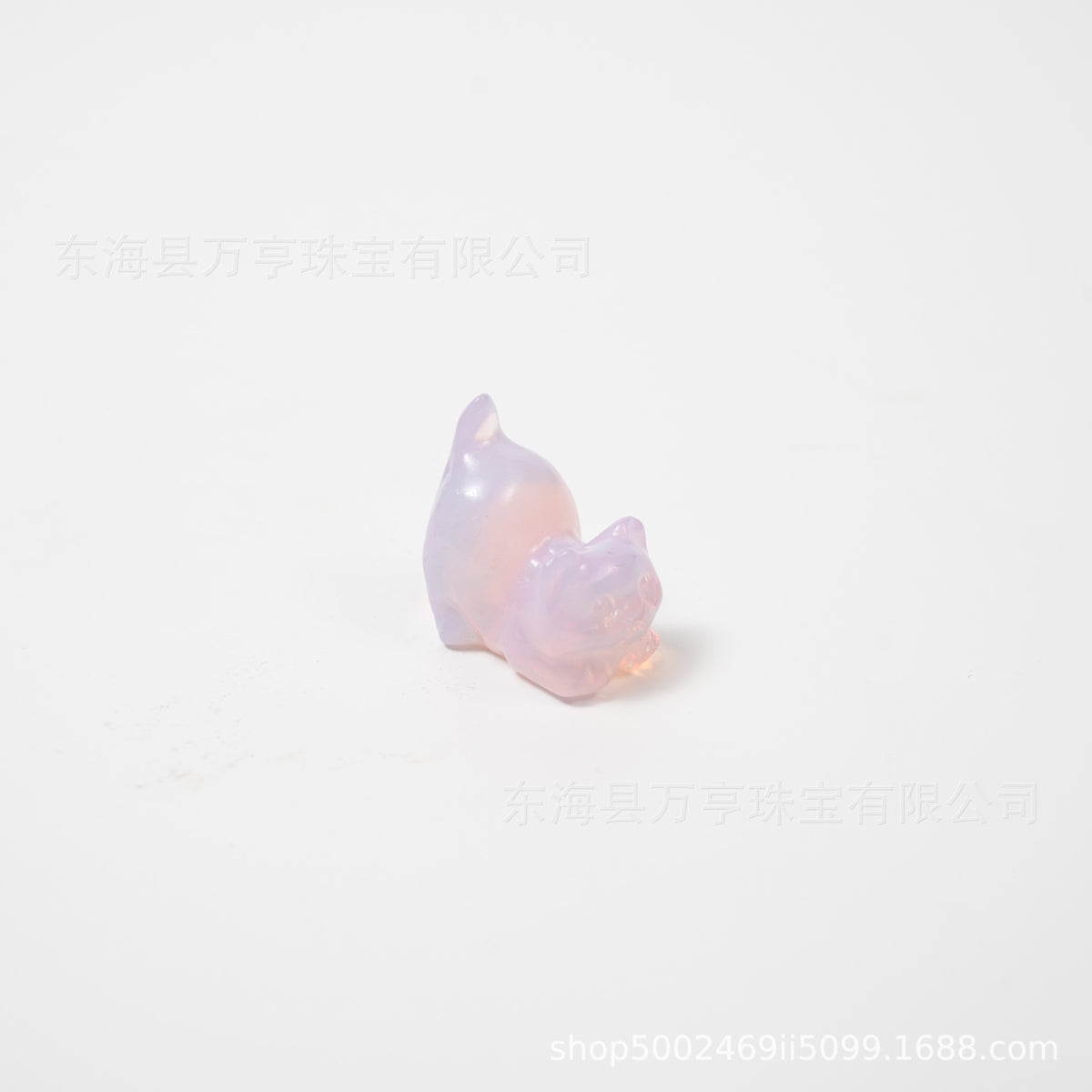 Crystal Kitten水晶翘尾猫天然原石猫咪雕刻件招财猫摆件小猫装饰
