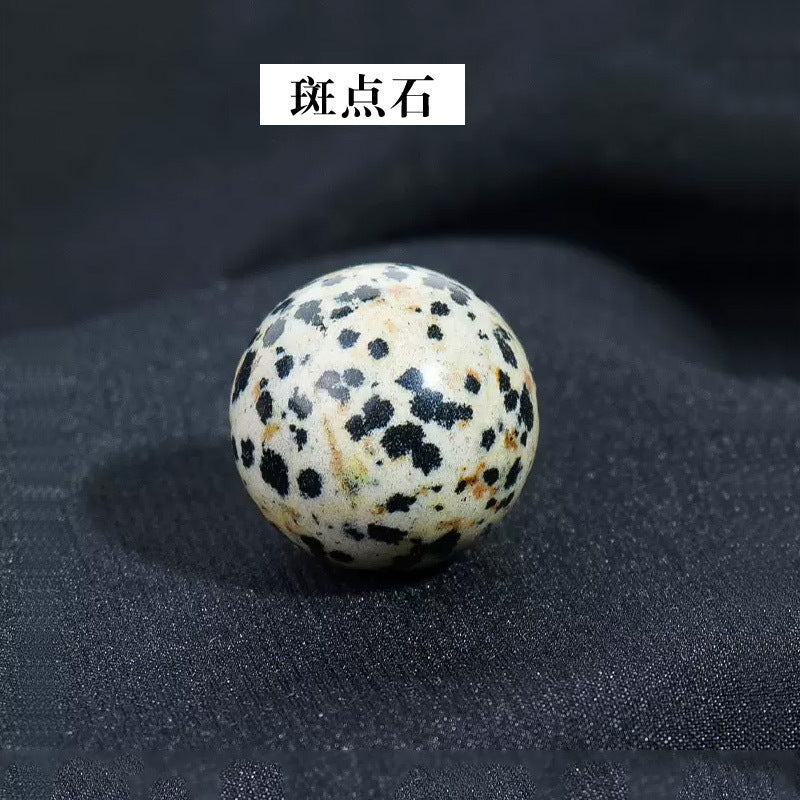 天然水晶黄白粉水晶球无孔圆珠diy饰品配件散珠风水球家居摆件2cm