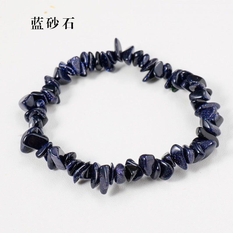 亚马逊热销水晶碎石手串手镯欧美跨境七彩碎石不规则手链饰品批发