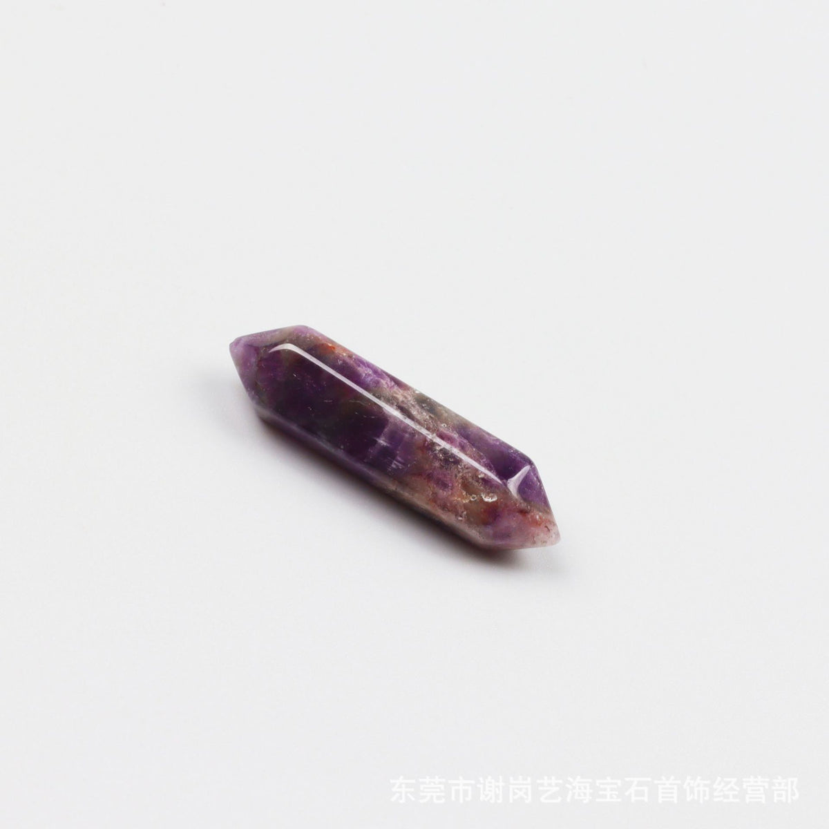 厂家直销天然水晶双尖六角柱 玉石裸石打磨吊坠小饰品配件