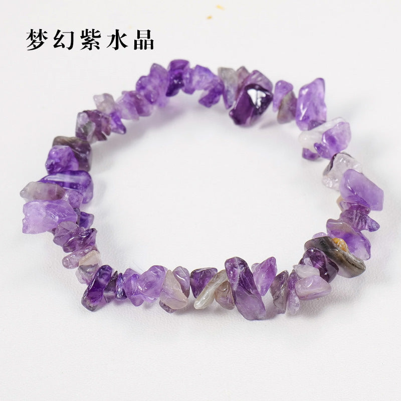 亚马逊热销水晶碎石手串手镯欧美跨境七彩碎石不规则手链饰品批发
