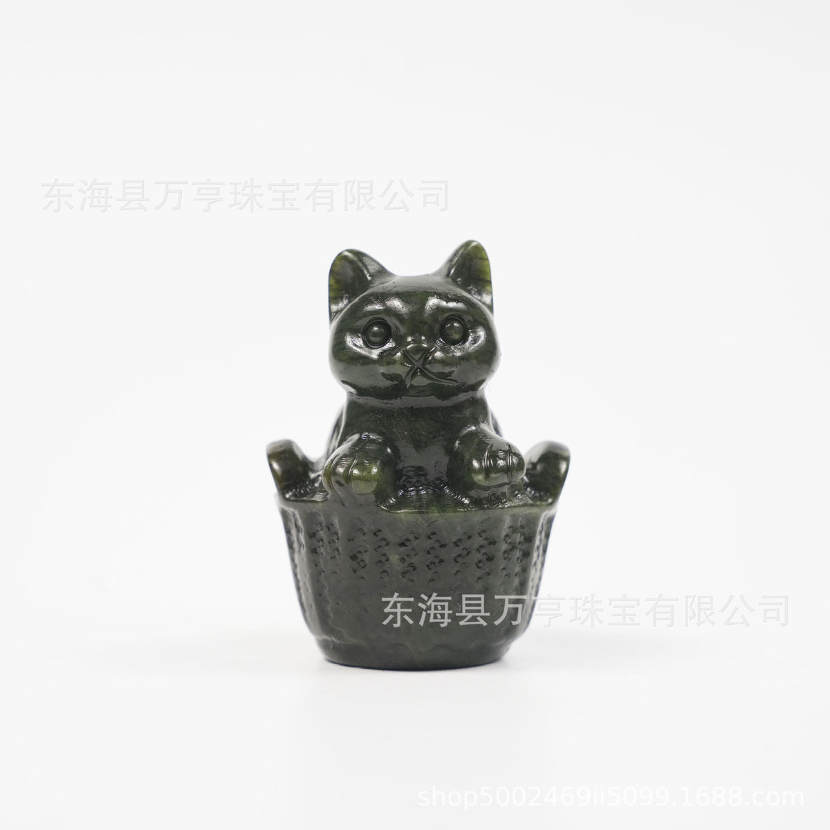 竹楼猫天然水晶猫咪半宝石小猫雕刻件水晶创意收藏跨境源头批发