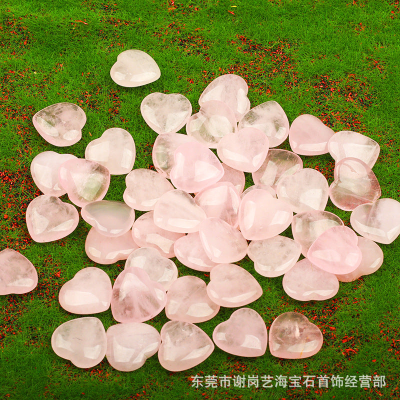 跨境爆款天然水晶 20mm心形爱心天然石摆件宝石批发水晶奇石饰品